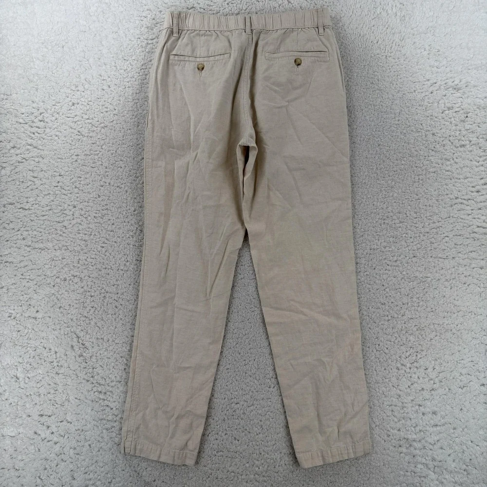 Uniqlo Pants Mens Small 28x28 Beige Regular Fit Linen Blend Jogger 321-463857